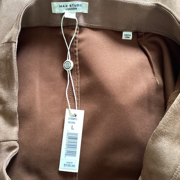 Max Studio NWT Women's Faux Suede A-Line Midi Skirt Size Large - Picture 4 of 7